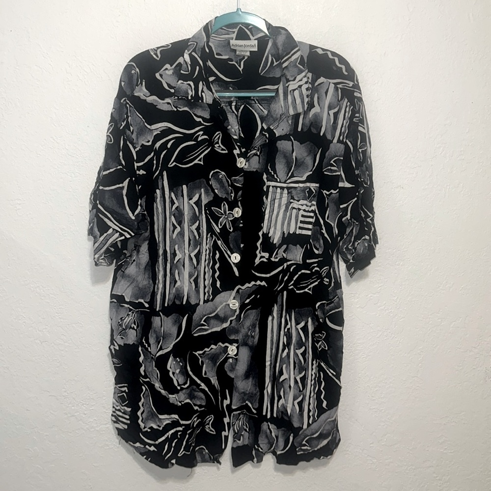 Adrian Jordan Short Sleeve‎ Floral Button Down Blouse Size 22/24